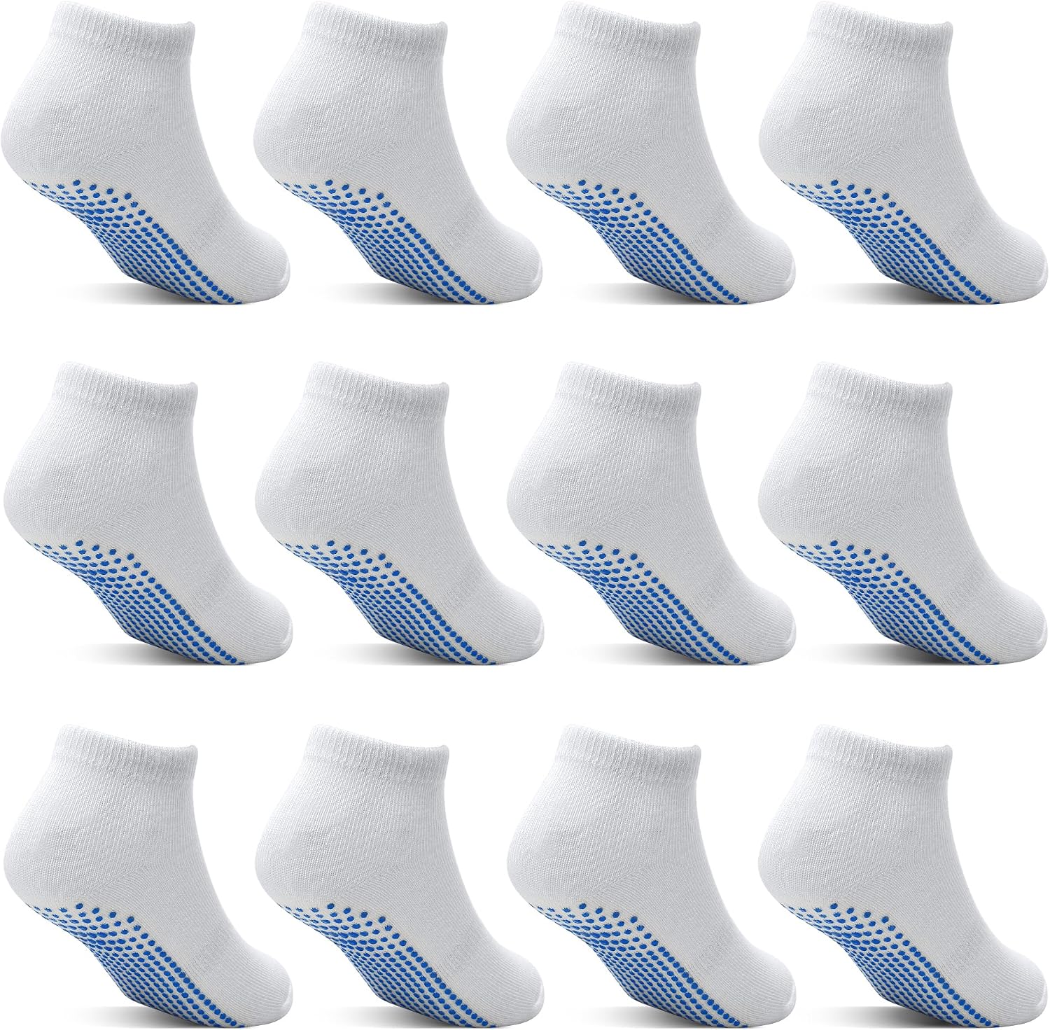 ELUTONG Toddler Non Slip Socks (12 Pairs) – Baby Grip Ankle Socks for Boys and Girls 0–7 Years