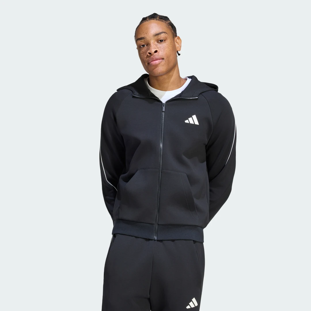 Detalle de Sudadera con capucha y cierre de cremallera Stadium Small Logo de Adidas