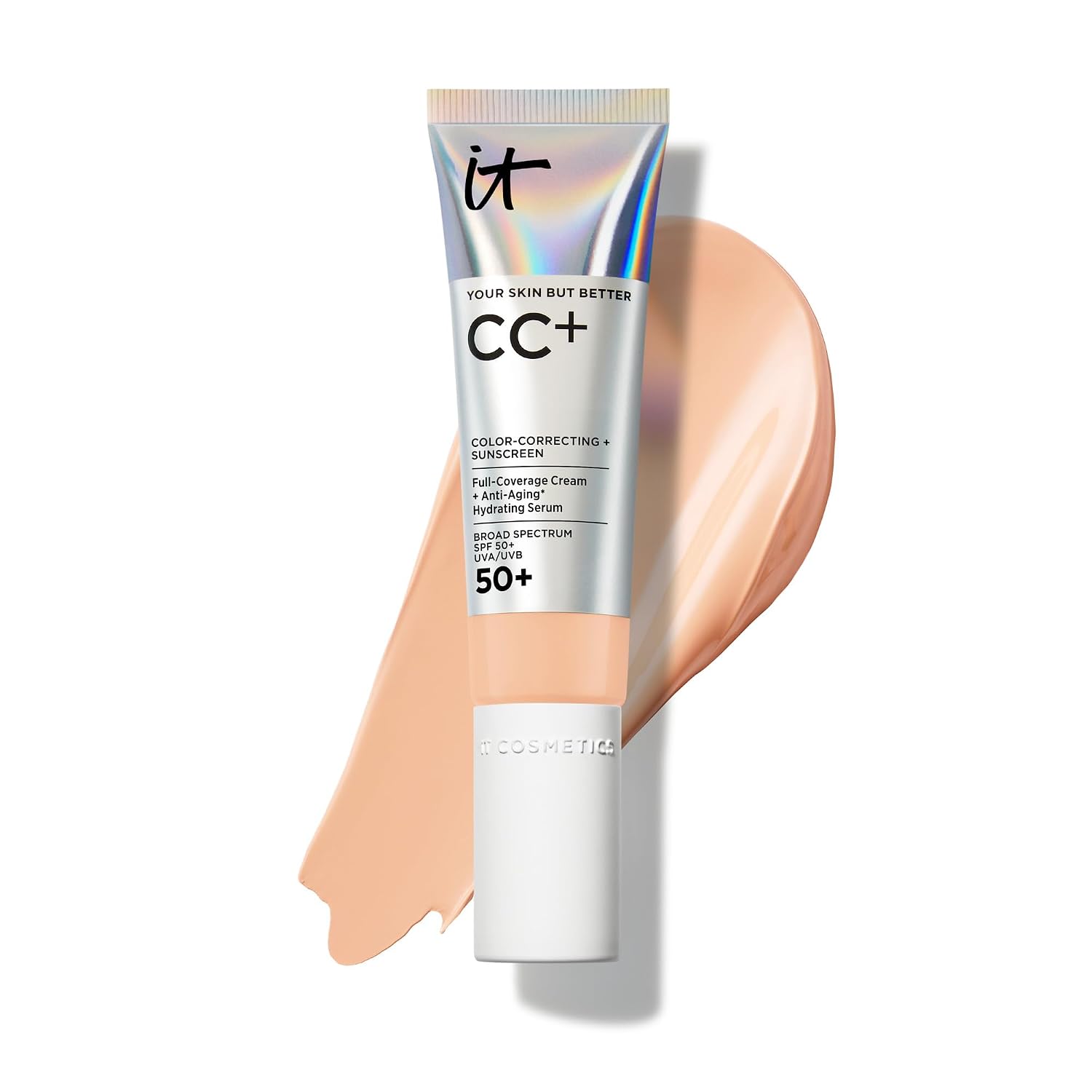 Detalle de IT Cosmetics CC+ Cream Foundation, SPF 50+ Full Coverage, Natural Finish