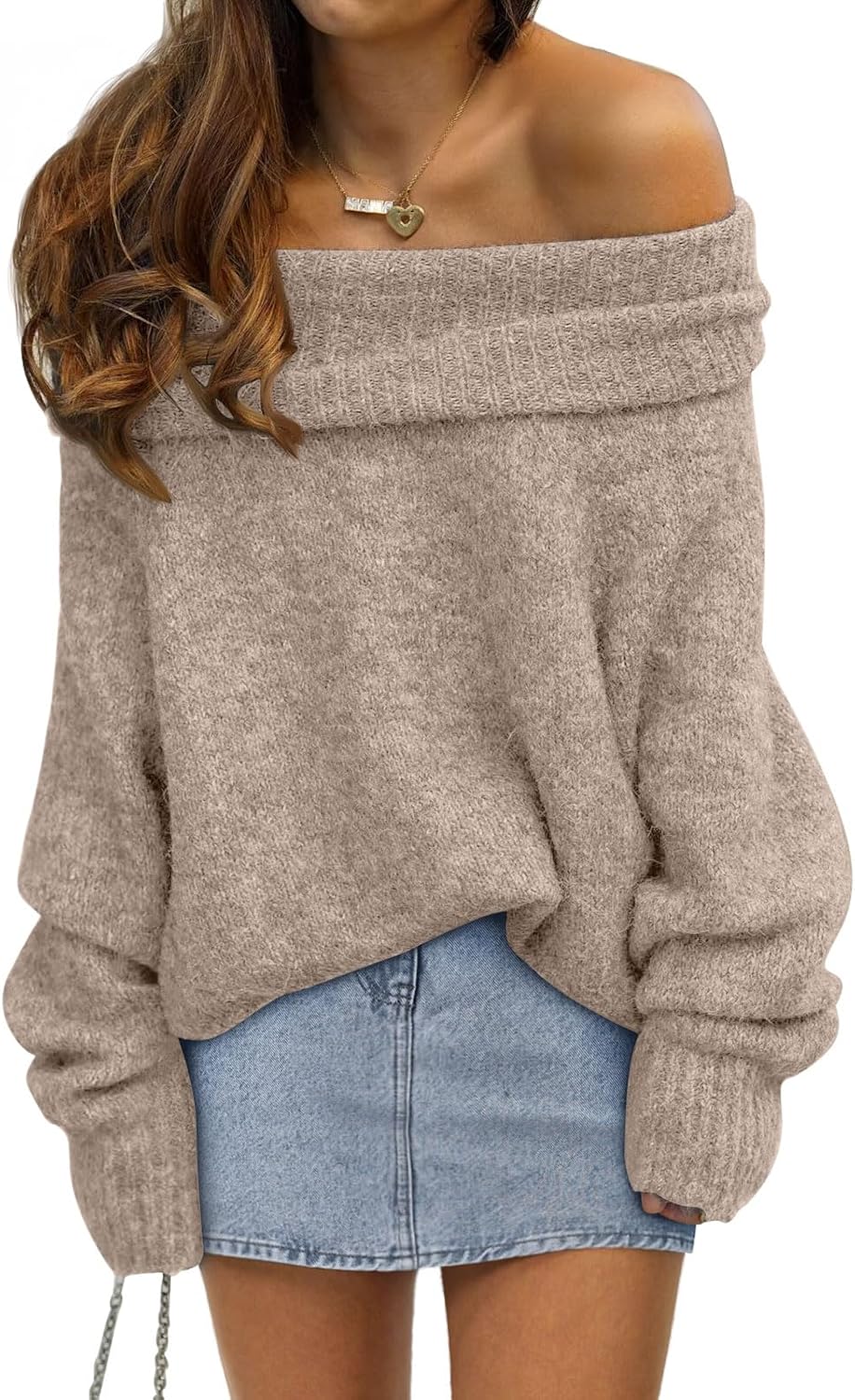 Detalle de LILLUSORY Off-the-Shoulder Oversized Sweater