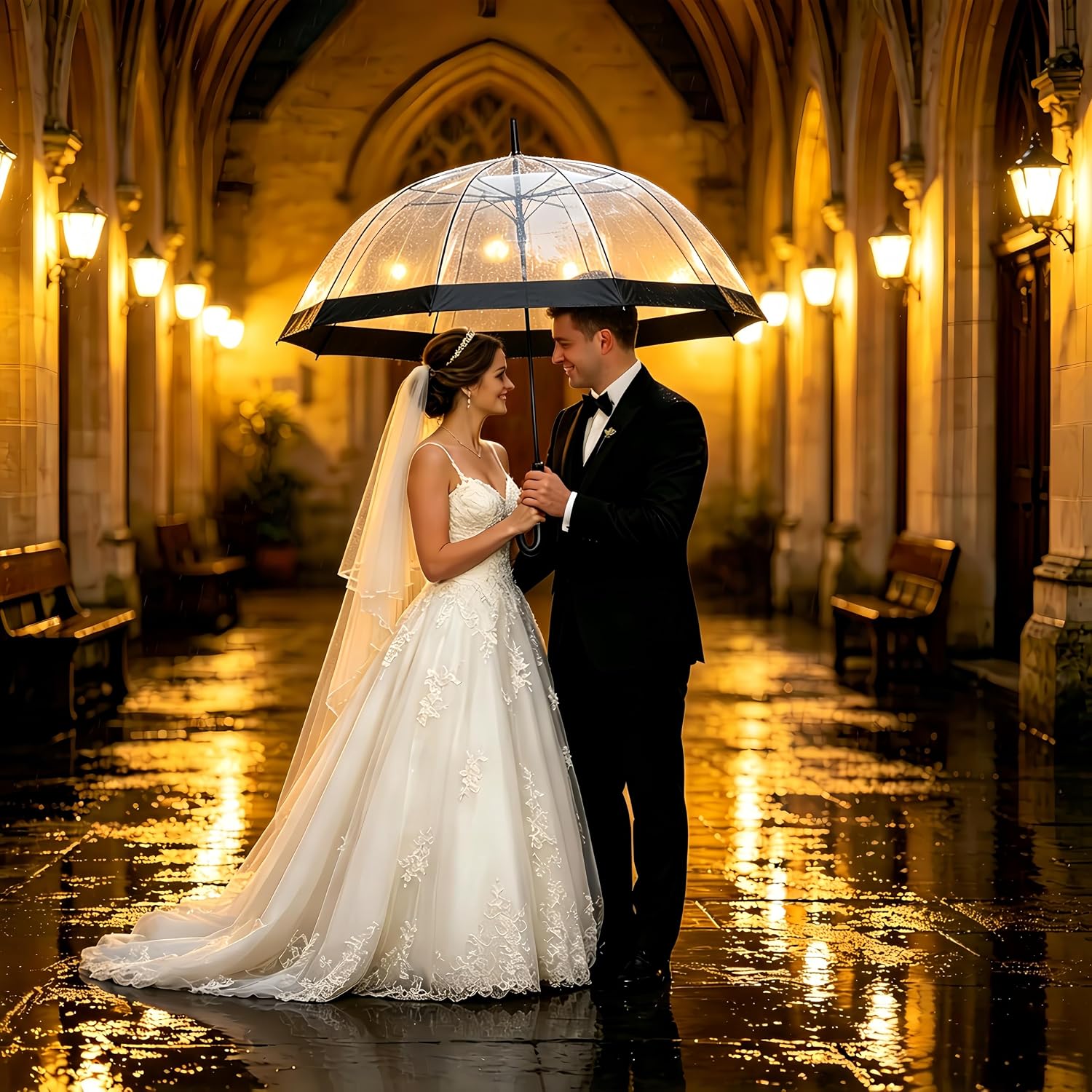 Thumbnail 3 de Clear Bubble Umbrella with Auto Open - Large 48" Transparent Dome for Weddings & Outdoor Events