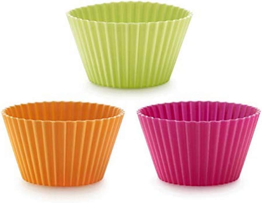 Thumbnail 6 de Lékué Pack de 12 caissettes de muffins en silicone Platine Rouge – 7 cm