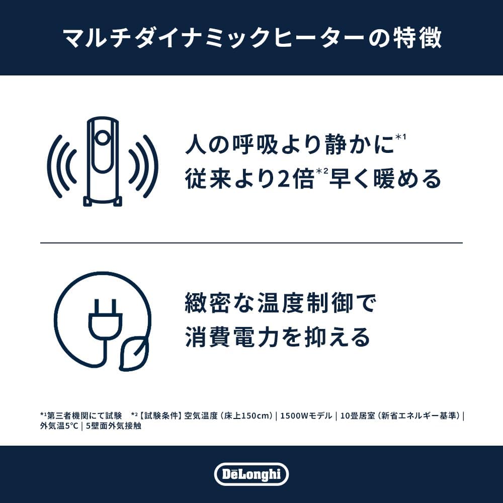 Detalle de デロンギ MDHU15-BK マルチダイナミックヒーター 10~13畳・ゼロ風暖房・1500W