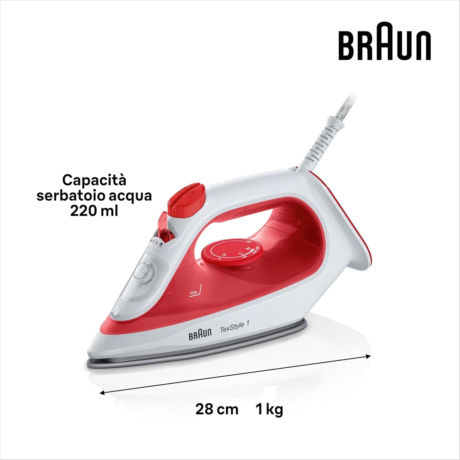 Thumbnail 4 de Braun TexStyle 1 SI 1019: ferro da stiro a vapore con rivestimento antiaderente