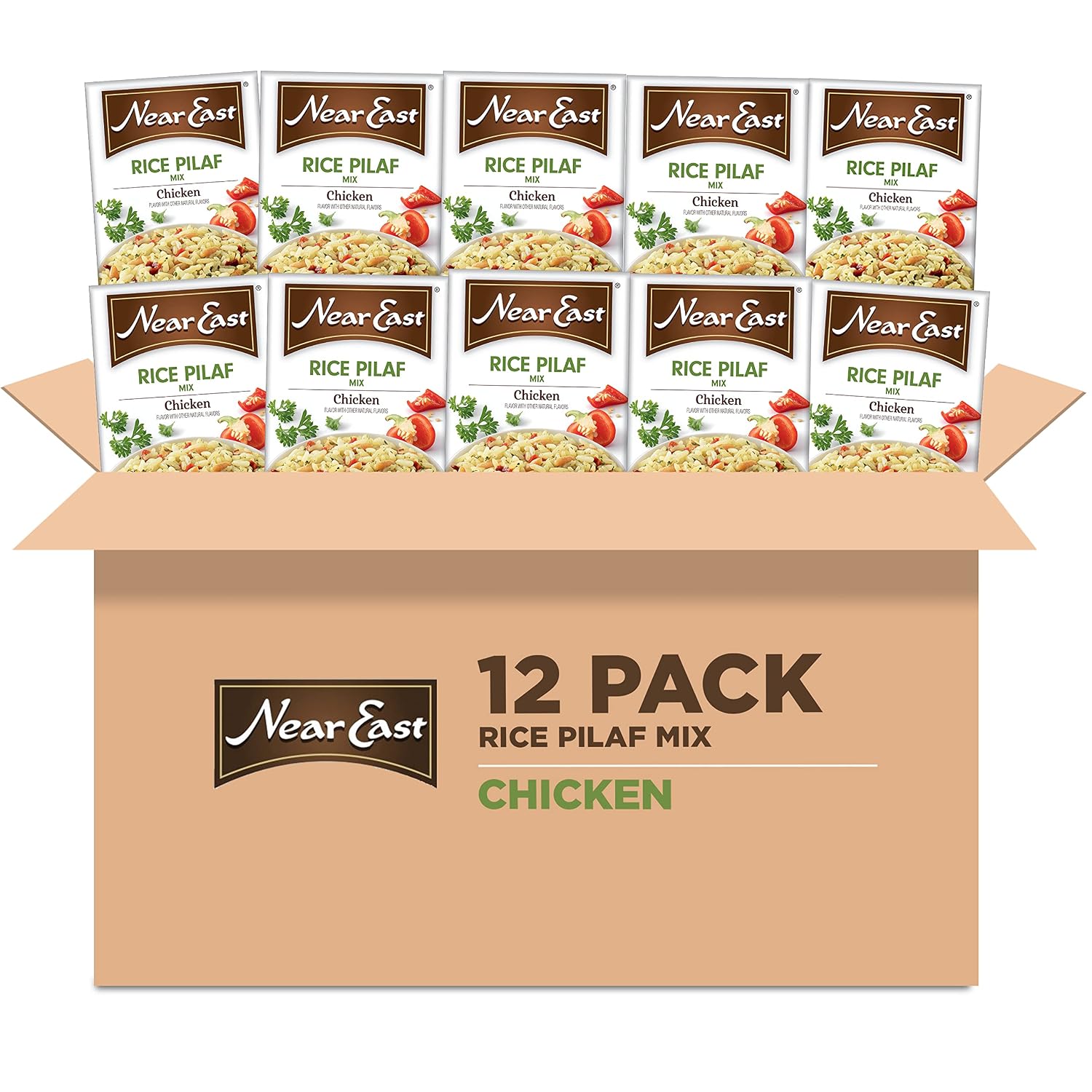 Detalle de Near East 10072251001256 Chicken Rice Pilaf Mix, 6.25 oz, 12-Pack