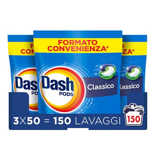 Detalle de Dash Pods Detersivo Lavatrice Capsule Classico – 150 Lavaggi (3x50)