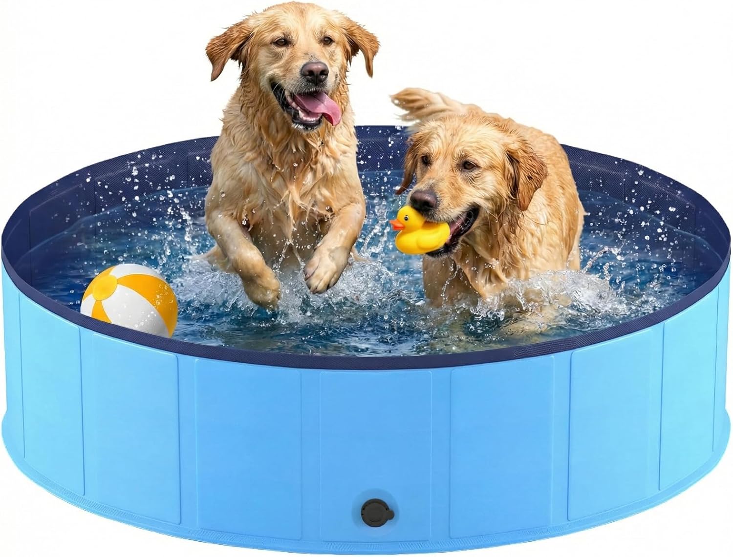 Detalle de Hundepool faltbar – kompaktes Planschbecken für Hunde 120 x 30 cm mit Anti-Rutsch-Platten