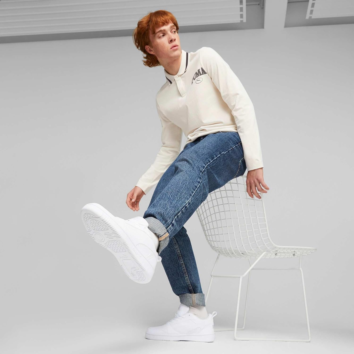 Detalle 2 de PUMA Rebound V6 Low – Alltags-Sneaker mit Leder-Optik und markanten Details