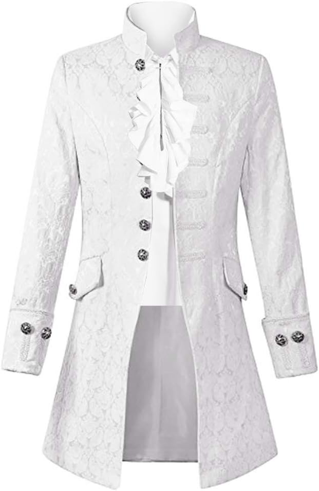 Detalle 2 de Men's Medieval Tailcoat Jacket in Jacquard Fabric