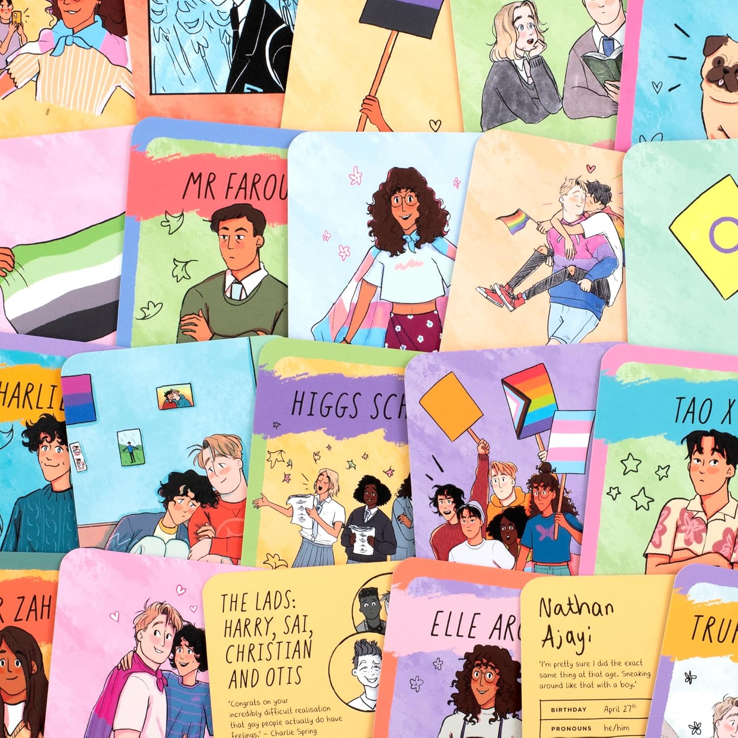 Thumbnail 6 de Laurence King Heartstopper Official Fan Cards: mazzo di carte illustrate con personaggi e temi di Pride, identità e amicizia