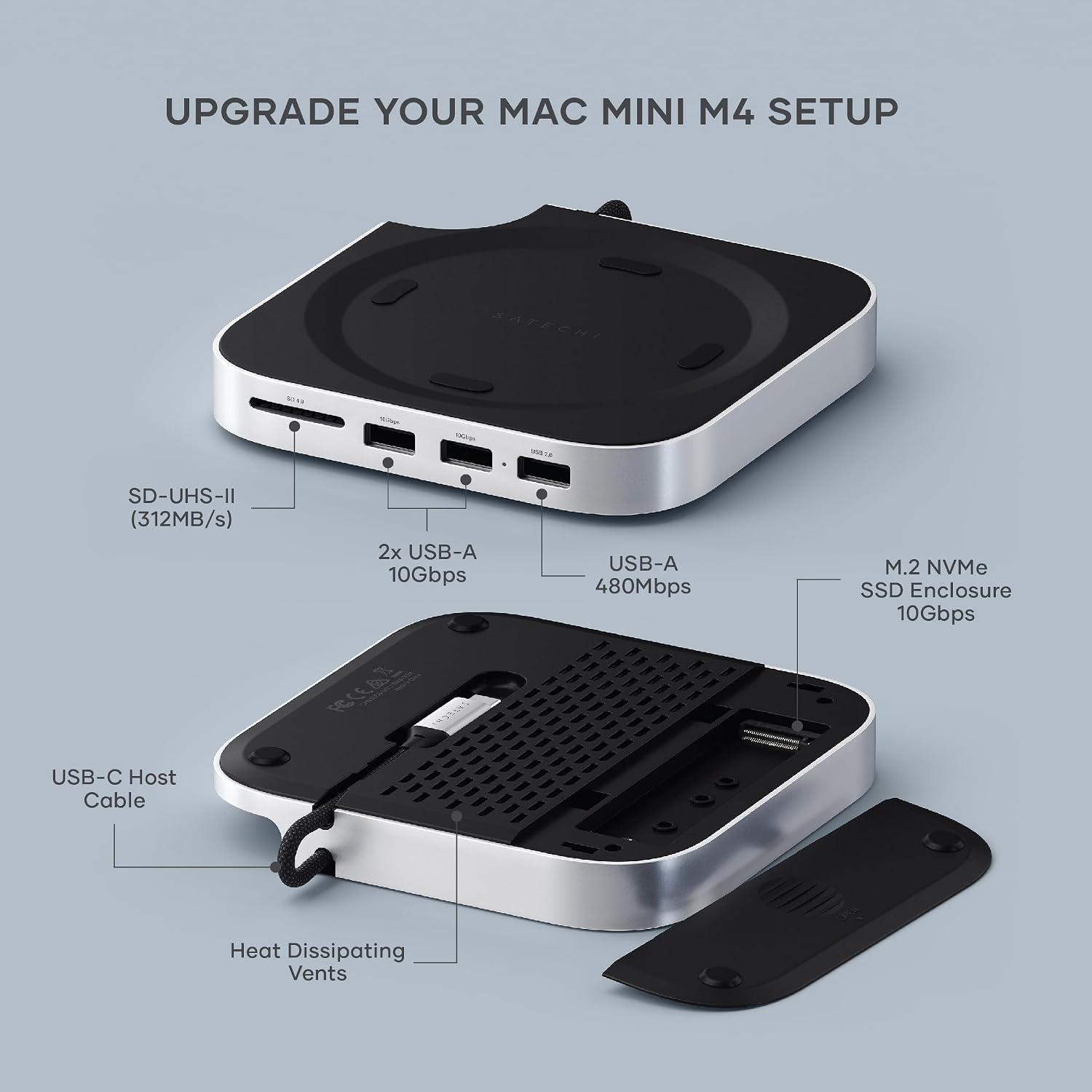 Detalle 2 de Satechi Mac mini M4 Hub & Stand 4TB