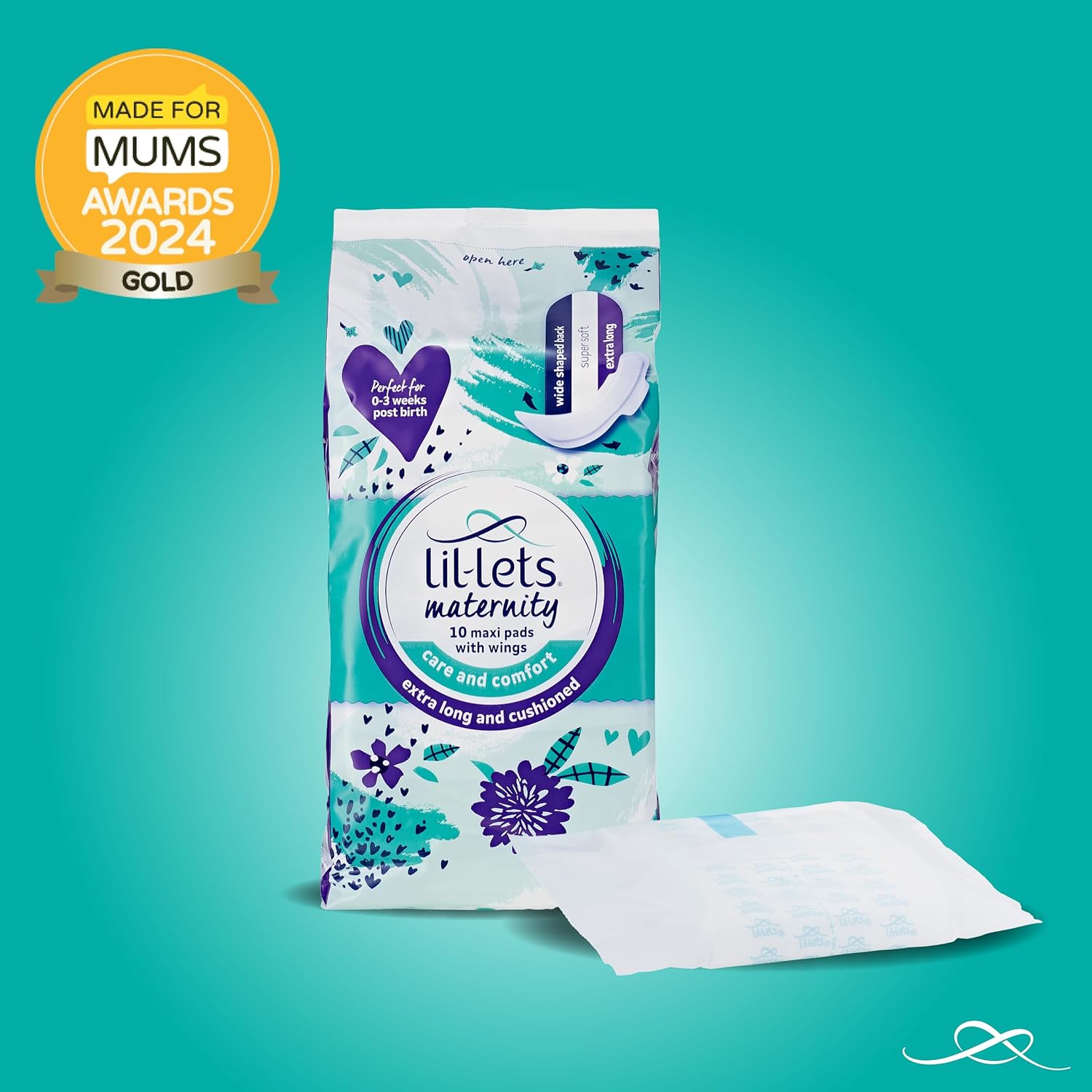 Thumbnail 1 de Lil-Lets Maternity Pads with Wings – Extra Long Maxi Thick (30 pads, 3 packs)