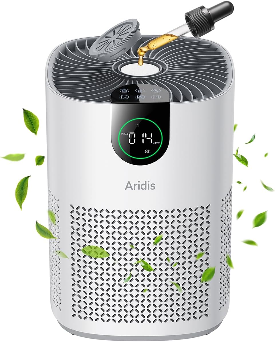 Purificateur d’air Aridis S-Mini HEPA pour chambre (pollen, allergies, odeurs, poils) – 3 vitesses, silencieux