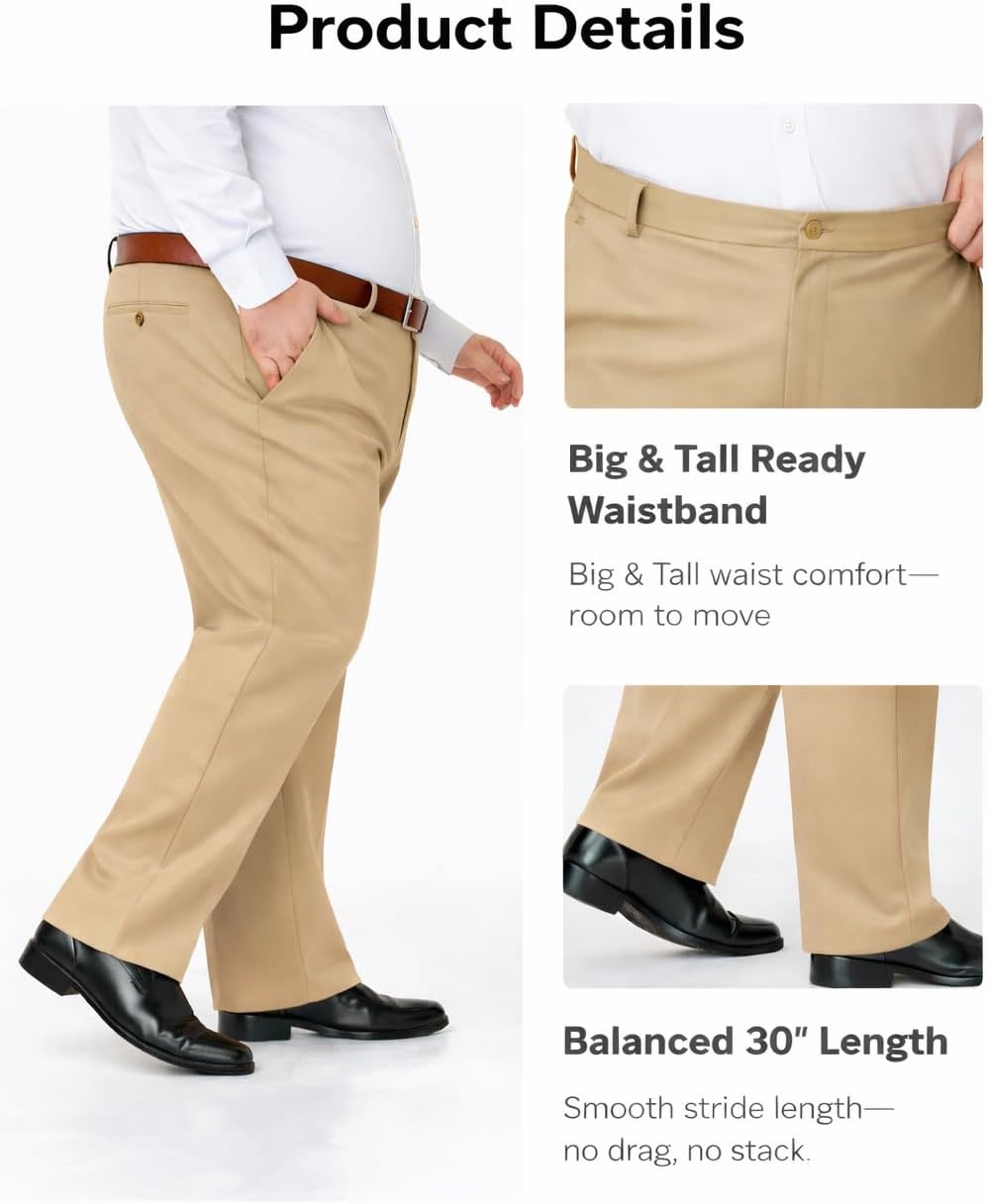 Detalle 1 de SNOWTEN Men's Classic Fit Golf Pants, Stretch Lightweight Big & Tall