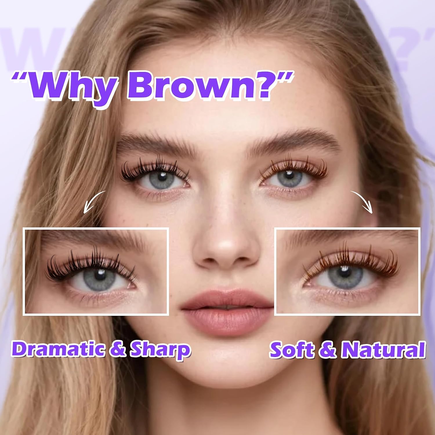 Detalle de Arison Lashes Brown Lash Clusters Manga Braun – 144 Clusters, 9–16 mm, D-Curl für DIY-Cosplay