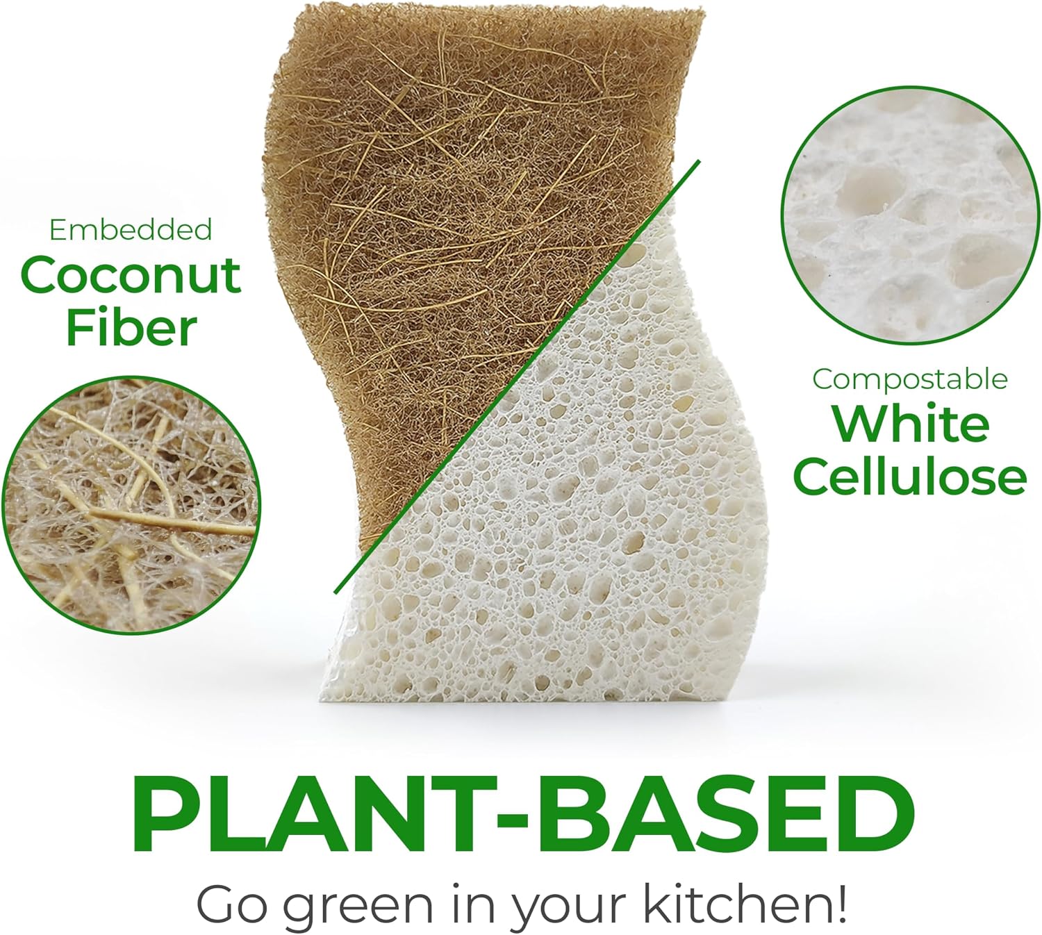 Detalle 2 de AIRNEX Biodegradable Natural Kitchen Sponge 12 pack 🧽
