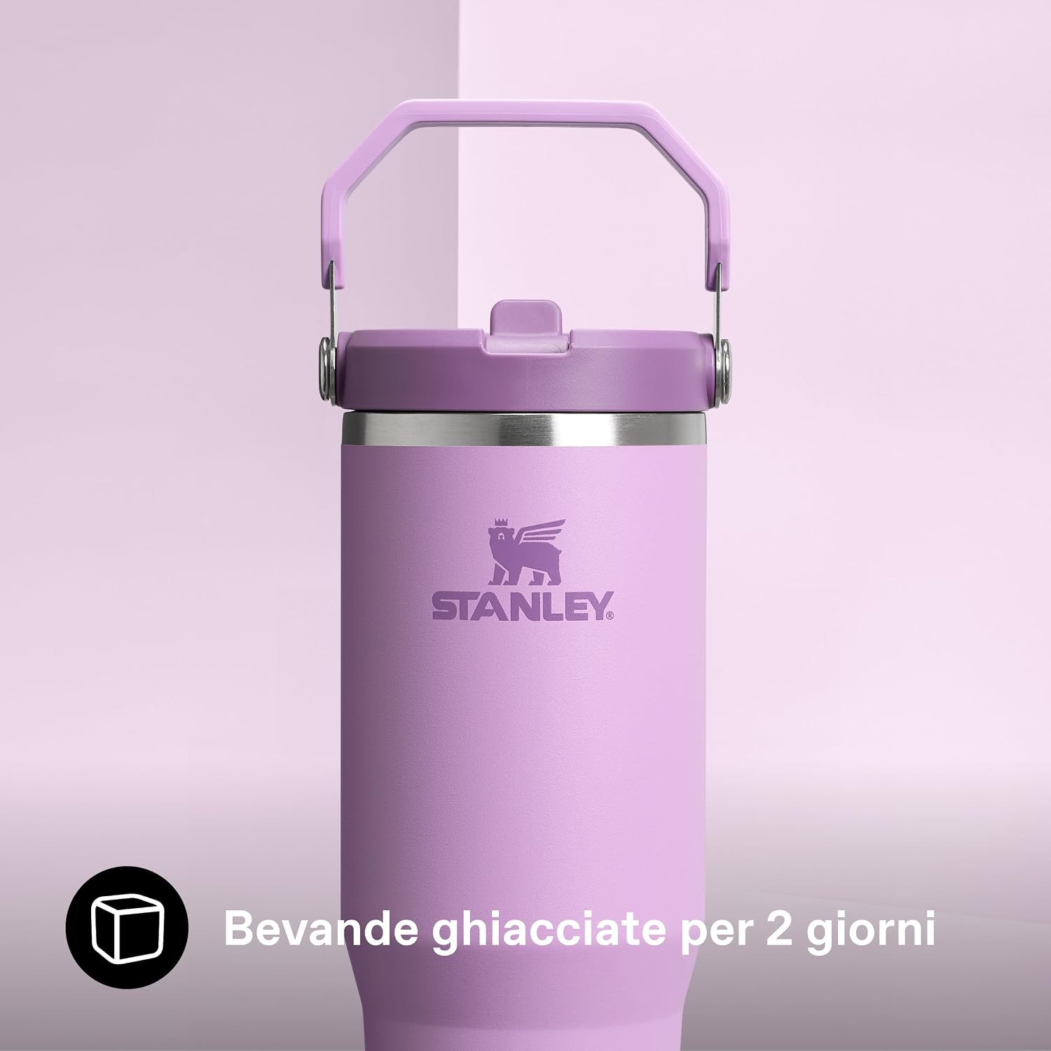 Detalle de Stanley Flip Straw Tumbler 1.0 Borraccia Con Cannuccia 0.89L Lilac: borraccia termica a prova di perdite per viaggiare e allenarsi