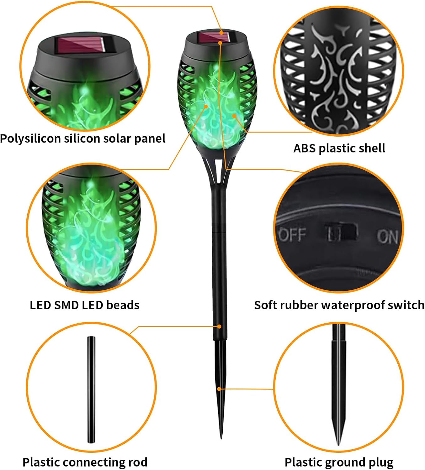 Thumbnail 2 de Solar Torch Lights 8-Pack