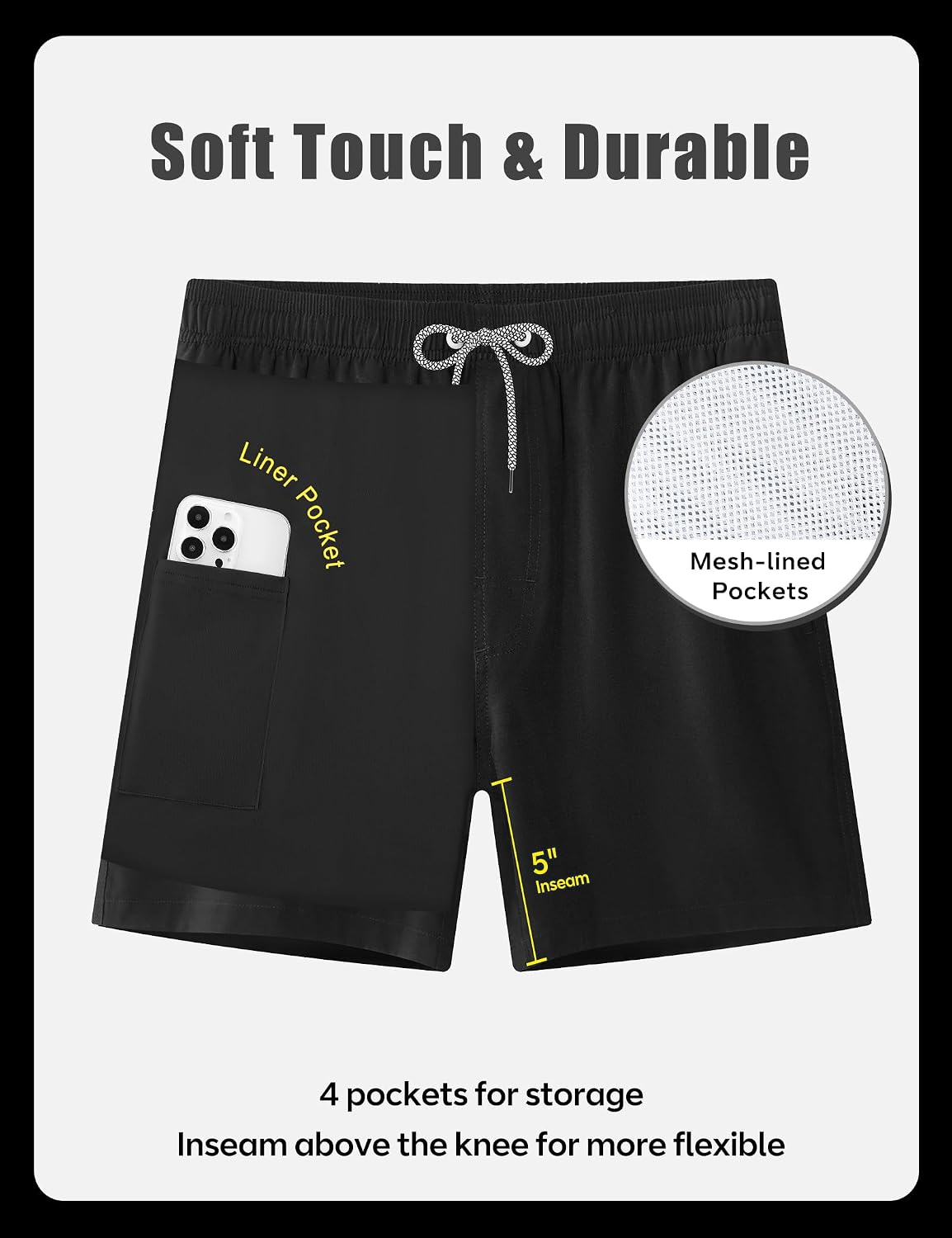 Detalle 1 de APTRO Swim Trunks with Compression Liner 5 Inch