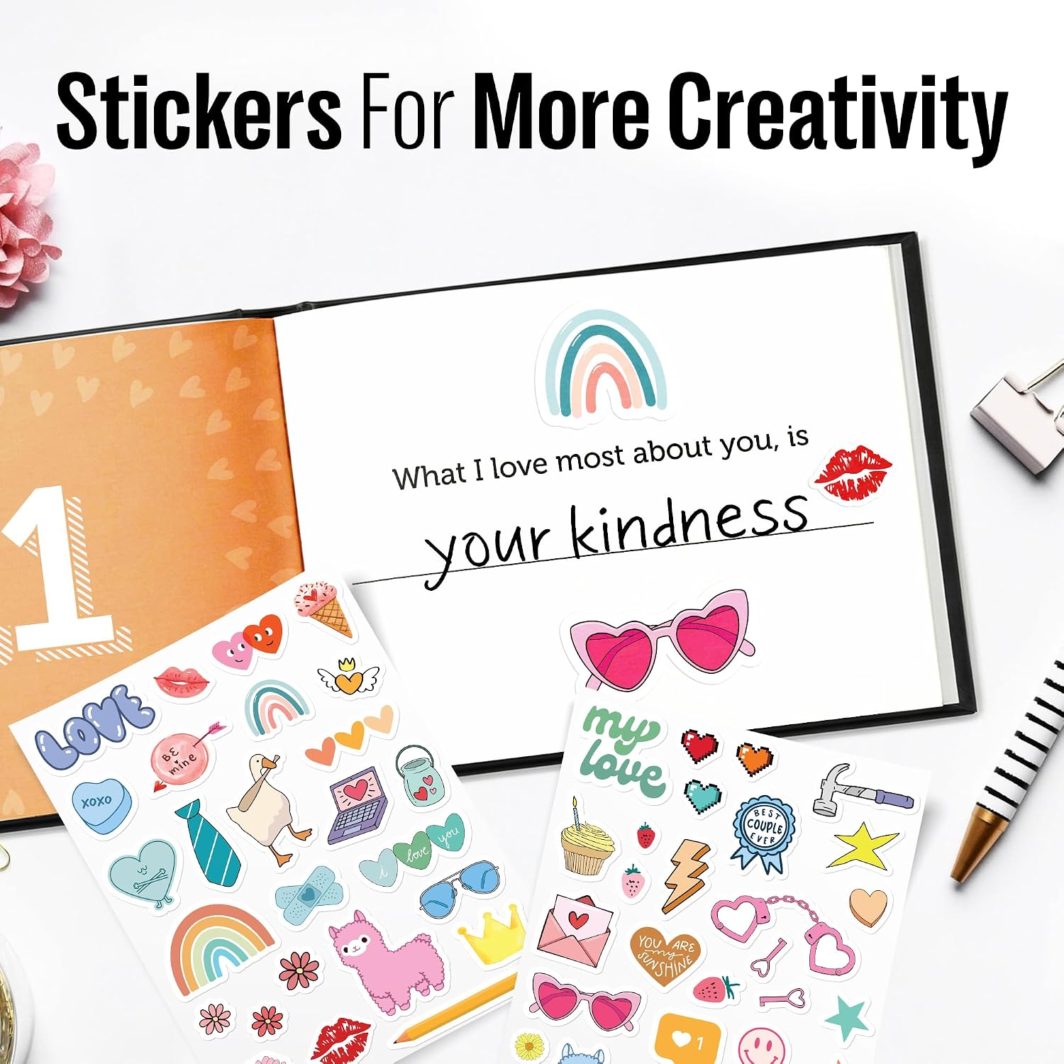 Thumbnail 4 de WITTSPOT What I Love About You Fill-in-the-Blank Book, 112 Pages, 50 Prompts