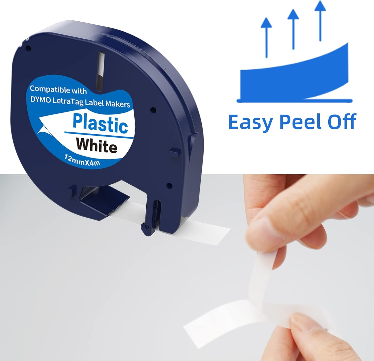 Thumbnail 3 de Dymo 91201 label tape 12mm x 4m for Letratag 🏷️