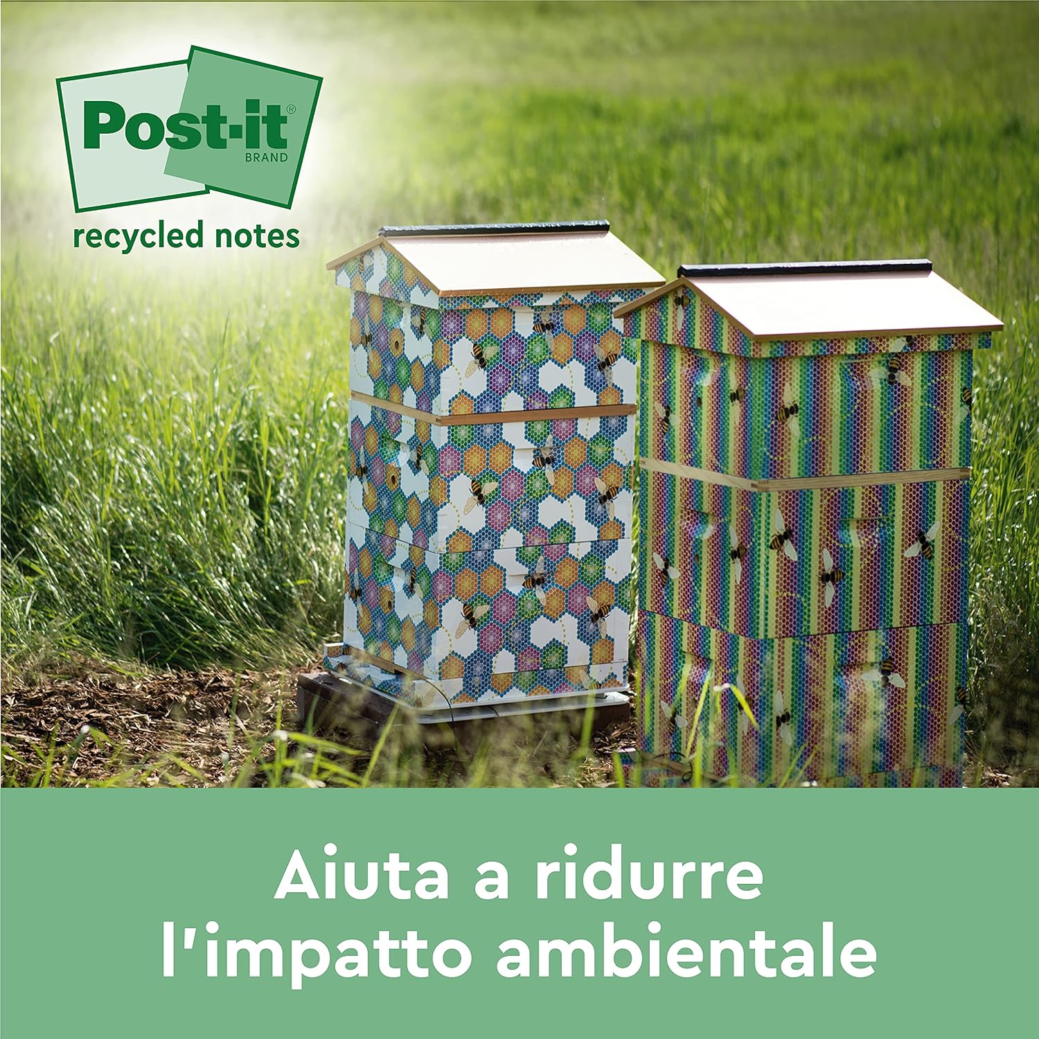 Thumbnail 6 de Foglietti adesivi Post-it in carta riciclata al 100% – 24 blocchetti (38×51 mm) in colori assortiti