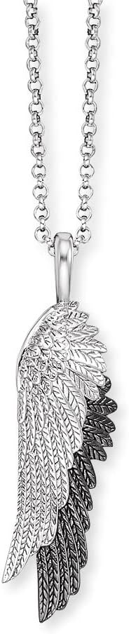 Detalle de Engelsrufer Damen-Kette 925er Silber 32015509 – Wingduo Wingkette aus Schwarz/Silber