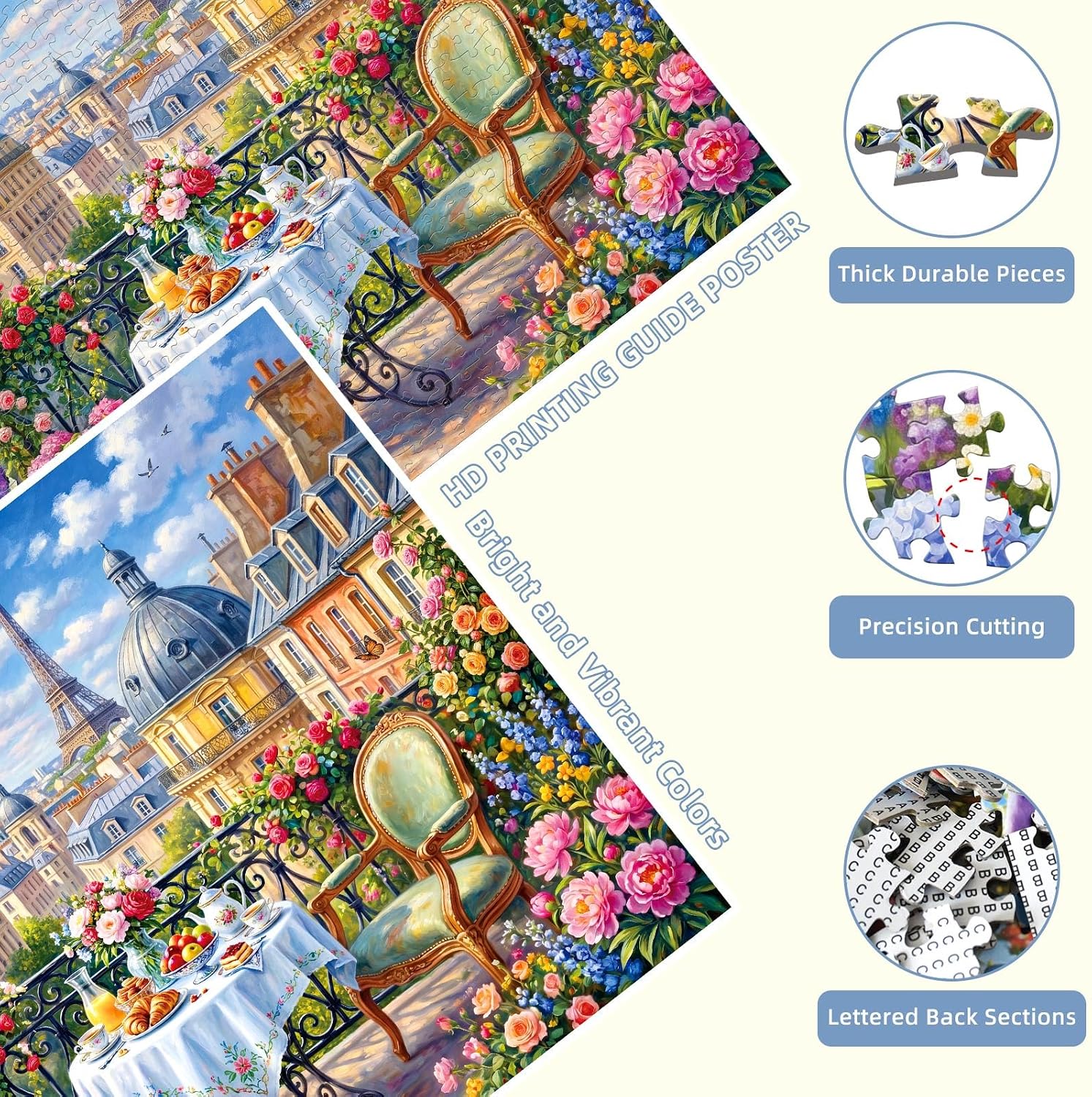 Detalle 2 de Paris Garden Balcony Jigsaw Puzzle, 1,000 Pieces