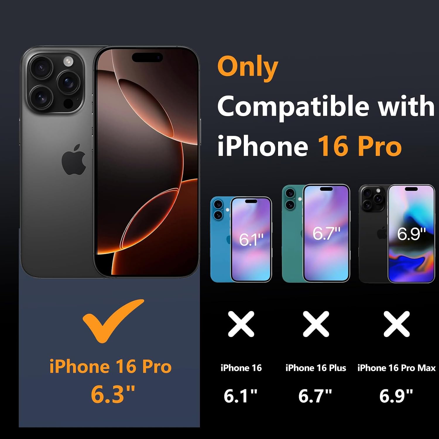 Detalle 2 de OWKEY iPhone 16 Pro Hülle mit Ständer MagSafe
