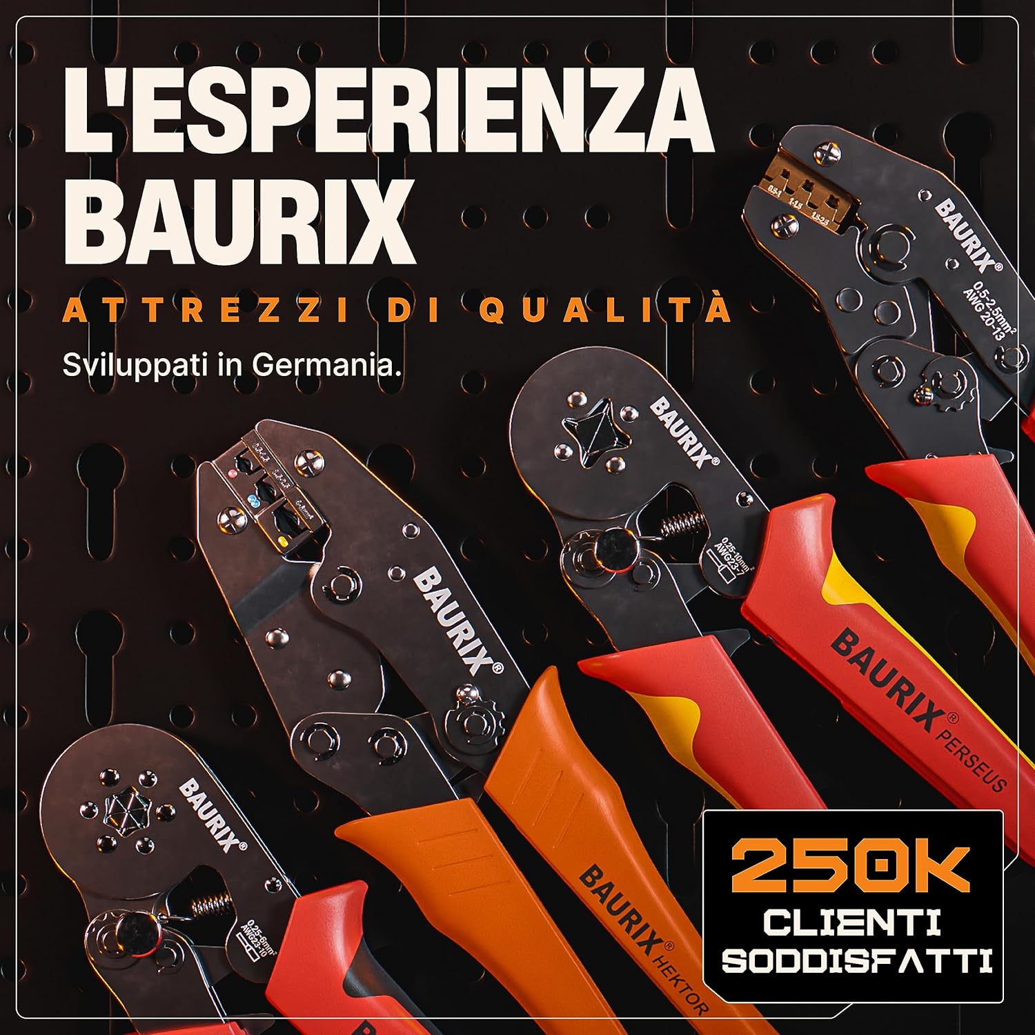 Thumbnail 6 de BAURIX PERSEUS: Pinza crimpatrice autoregolante con 1800 puntalini per cavi 0,25–10 mm²
