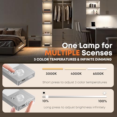 Thumbnail 2 de LROLTEF Under Cabinet Dimmable Wardrobe Lights with Motion Sensor (3 Colour, 21cm)