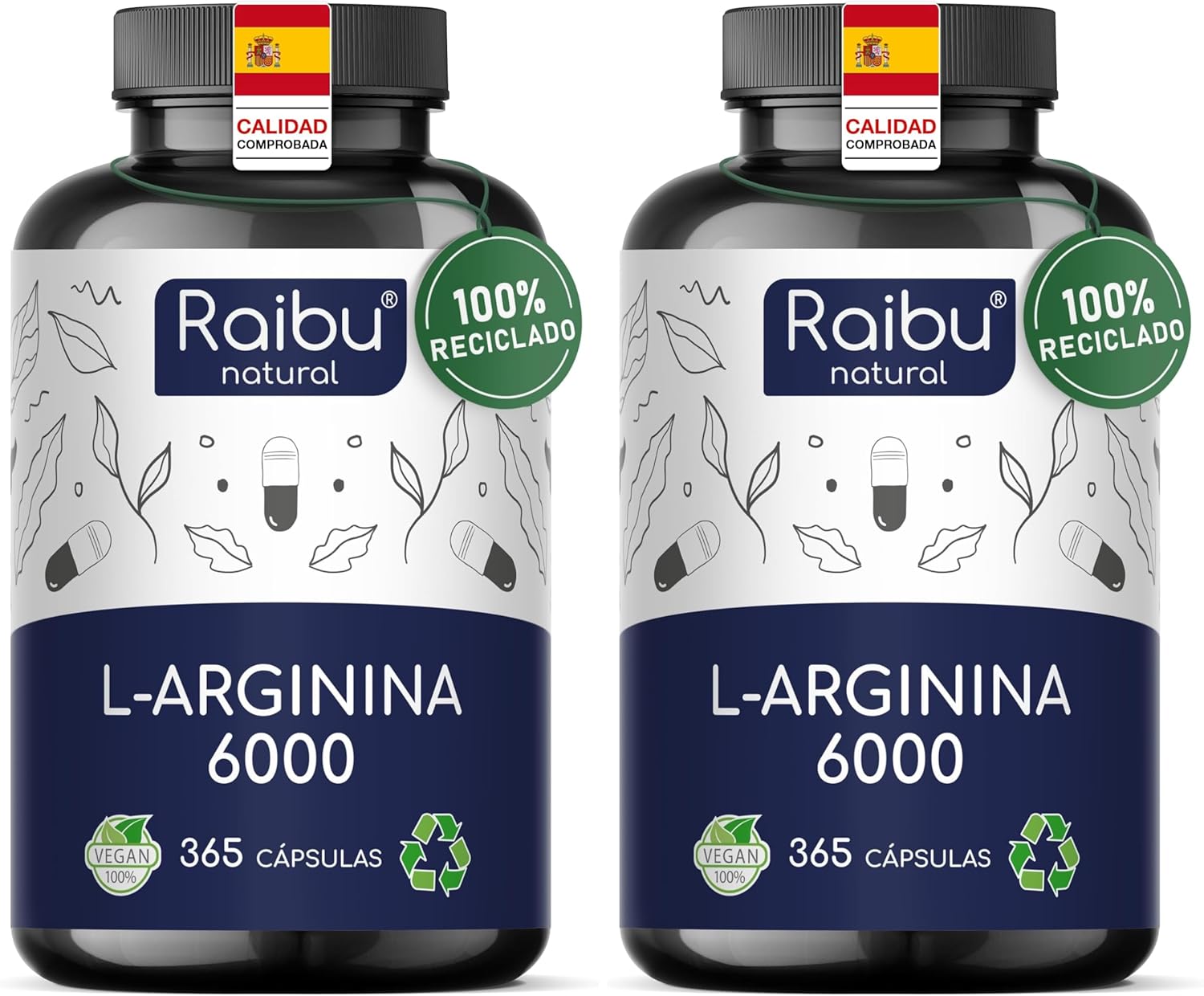 Thumbnail 6 de L-Arginine 365 gélules végétales (6000 mg L-Arginine HCL, 4976 mg de L-Arginine pure) – supplément pour routine active