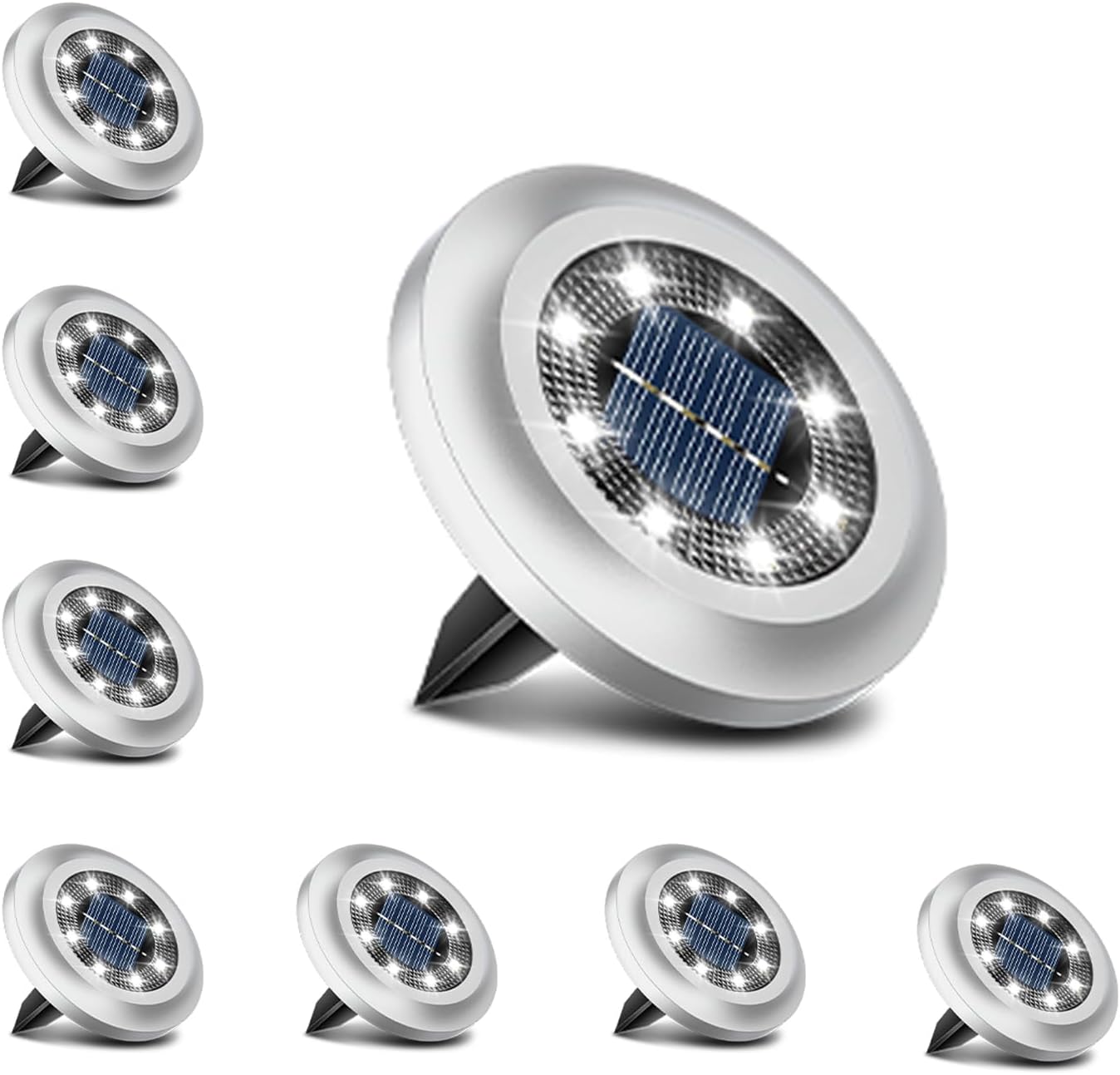 Detalle de Solar ground lights 8 LED, 600mAh