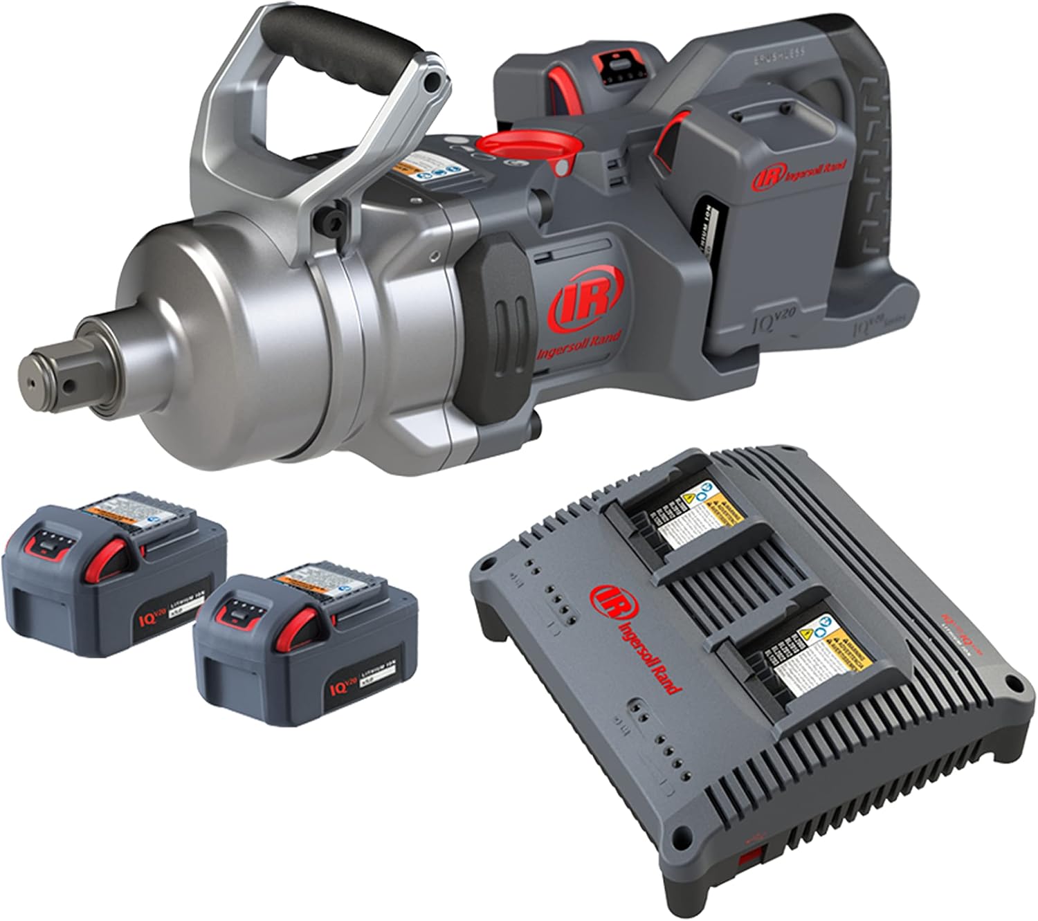 Detalle de Ingersoll-Rand W9491-K4E-EU 1" 20V Heavy-Duty Impact Spanner – Short Anvil, UK Kit with 4 x 5.0Ah Batteries & Dual Charger