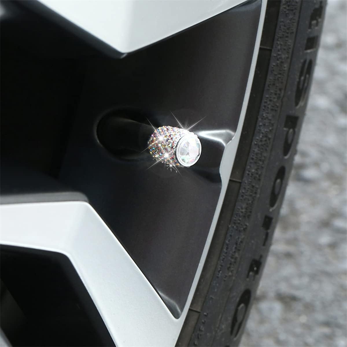Detalle de Zipelo Crystal Rhinestone Tire Valve Stem Caps