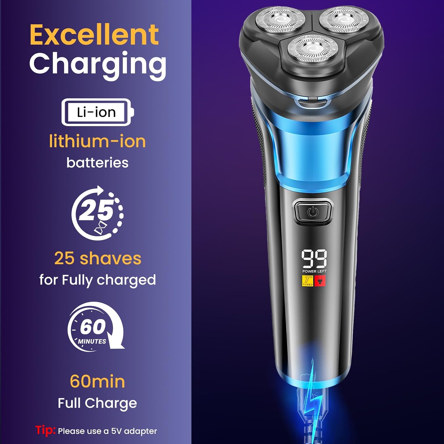 Thumbnail 5 de Skycool Electric Razor for Men Cordless