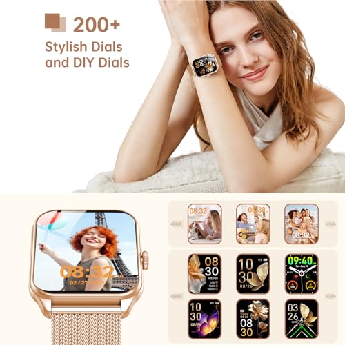 Thumbnail 6 de Taopodo JX637 Damen-Smartwatch mit Telefonfunktion – 1,83" Touchscreen, 120+ Sportmodi, IP68, Roségold