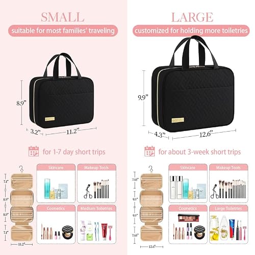 Thumbnail 2 de HOTOR Hanging Travel Toiletry Bag for Women and Men, Essentials Black