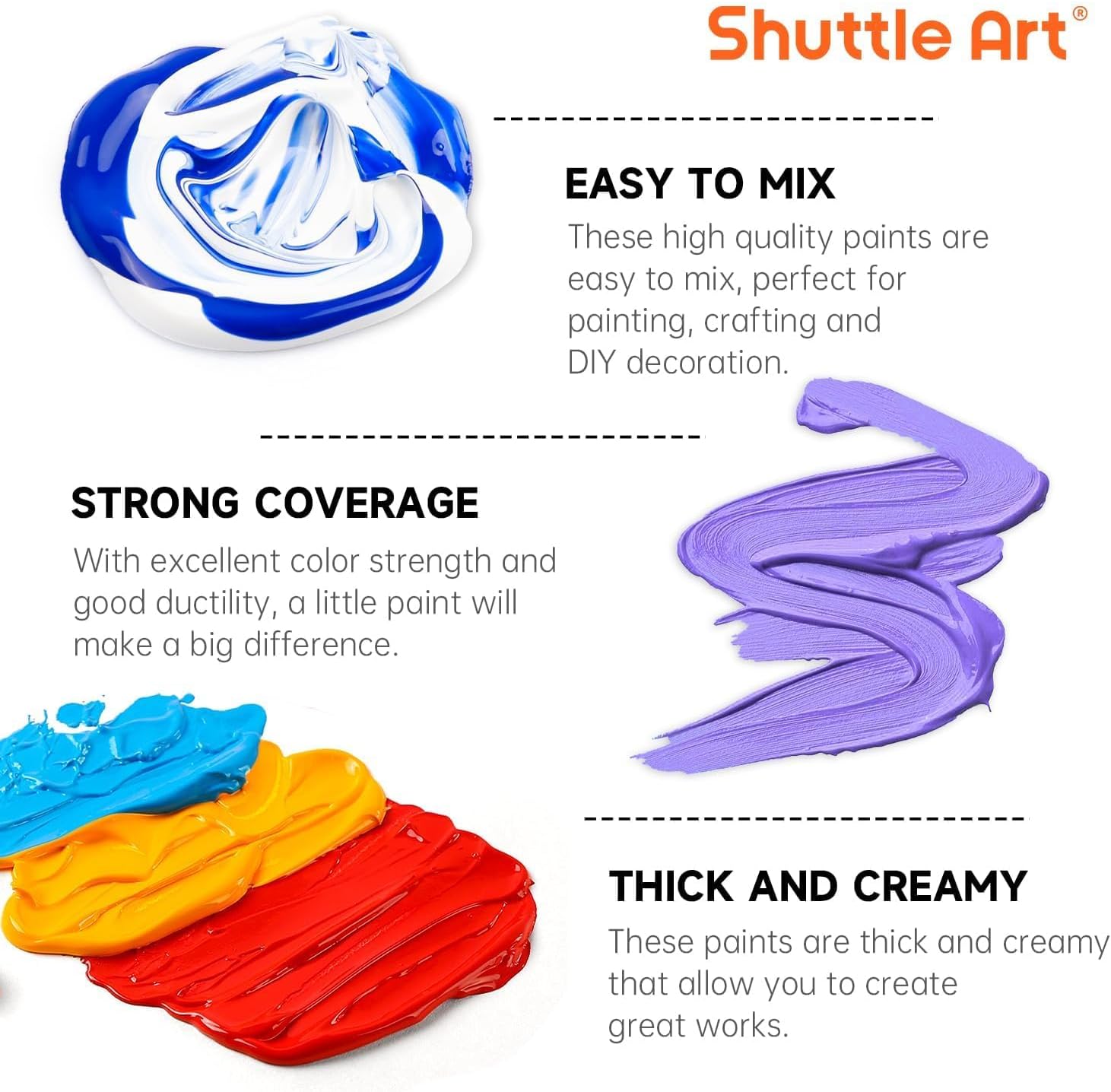 Thumbnail 4 de Shuttle Art Acrylic Paint Set 25 Colours 60ml