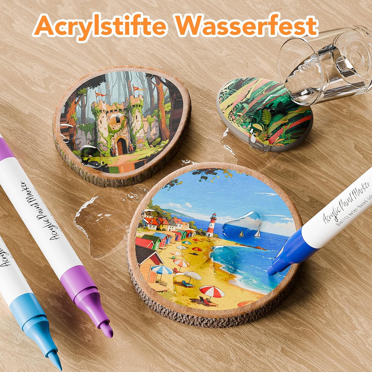 Thumbnail 4 de Kitire Acrylic Paint Pens, 48 Colors Dual Tip Acrylic Markers