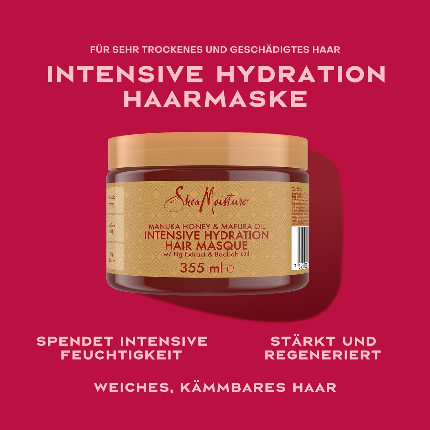 Thumbnail 1 de SheaMoisture Manuka-Honig & Mafura-Öl Intensive Feuchtigkeits-Haarmaske (355 ml) – Tiefenpflege für trockenes, strapaziertes Haar