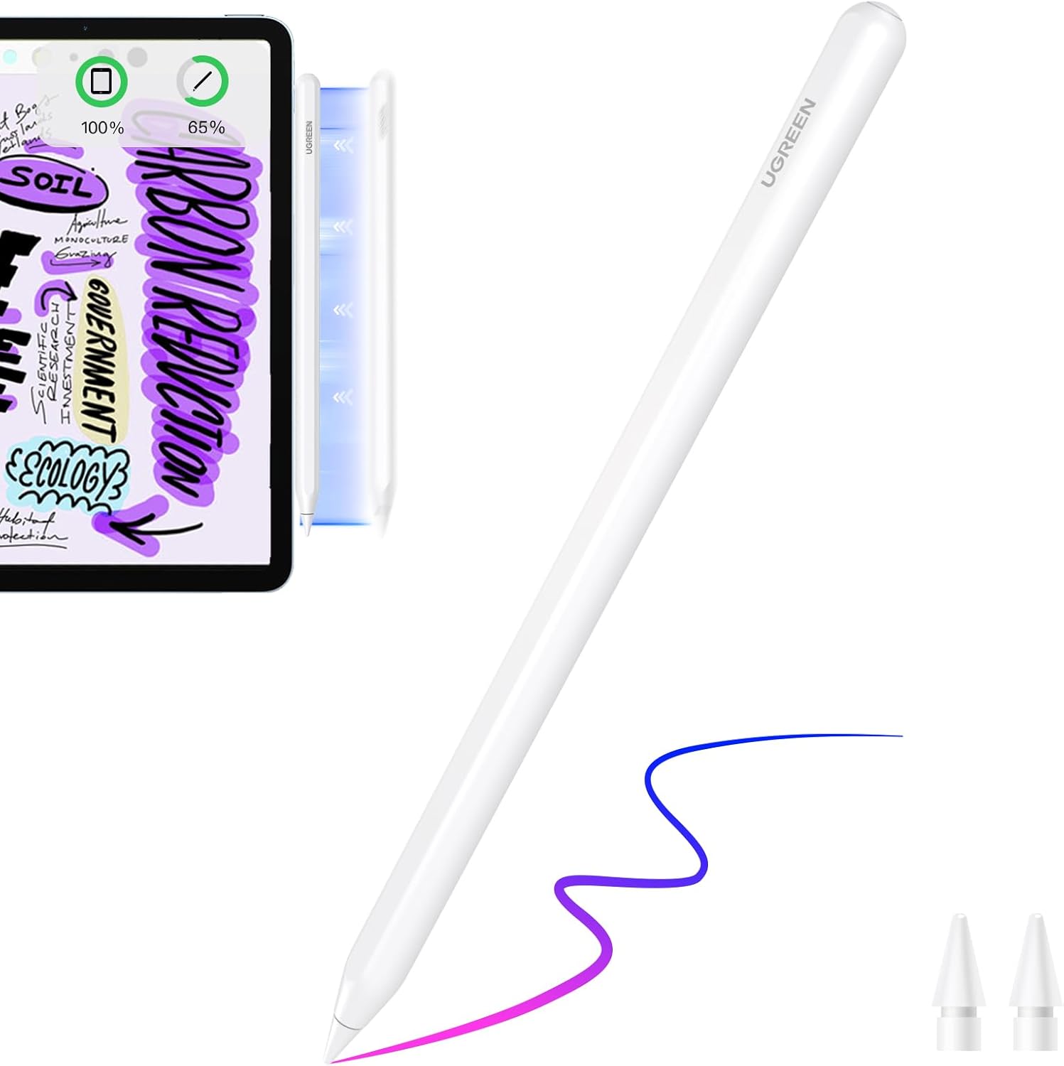 UGREEN Stift für iPad 2. Generation – magnetisch, kabellos laden und Neigungserkennung