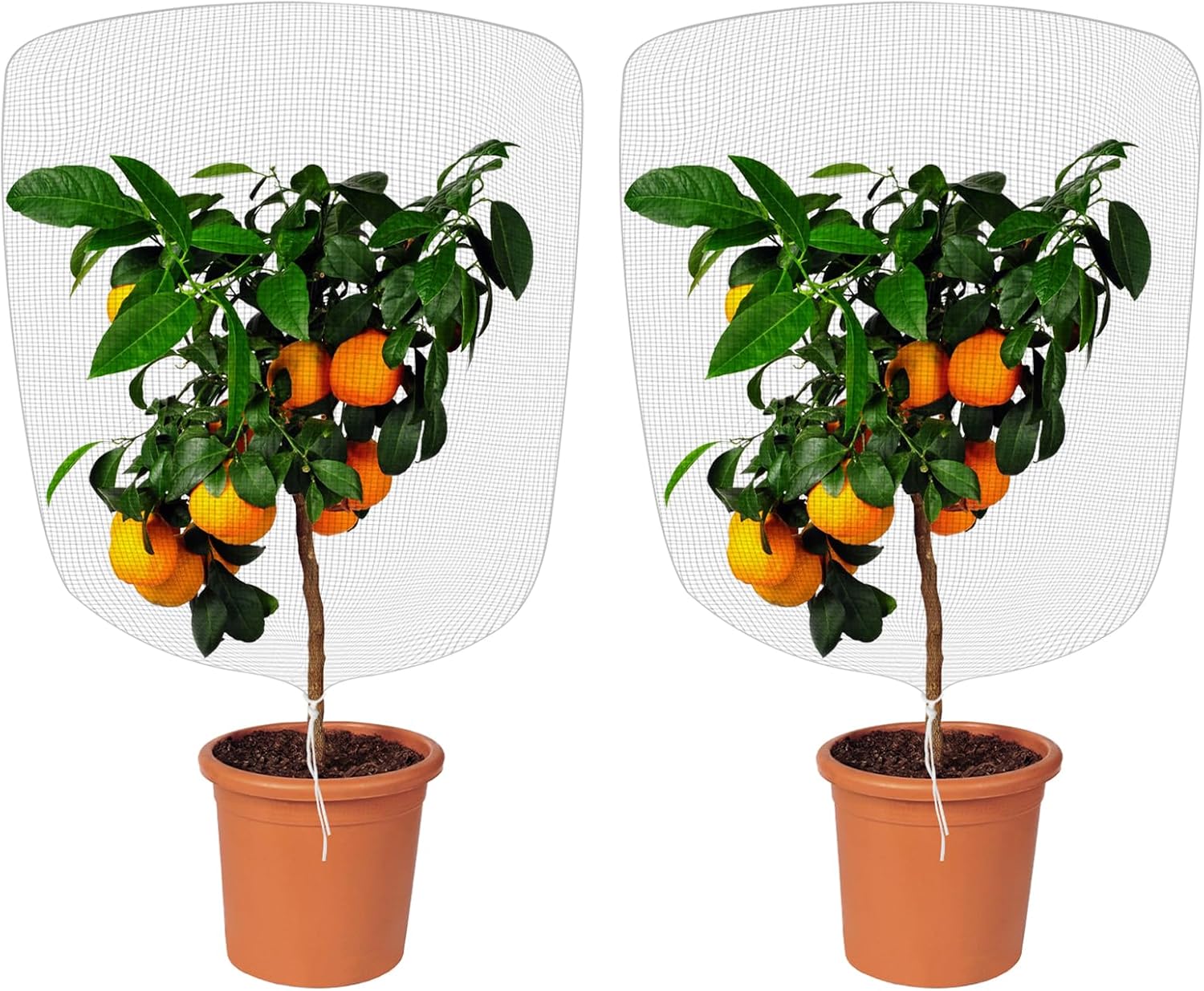 OFFCUP Filets anti-insectes pour plantes en pot (lot de 3, maille fine, cordon de serrage)