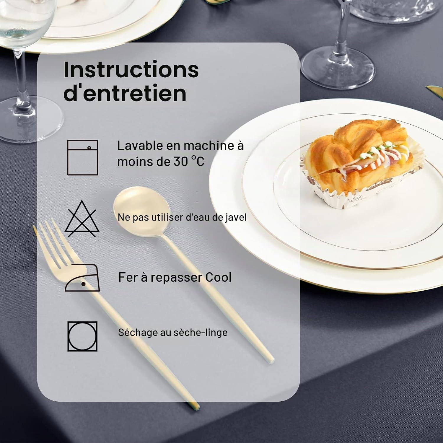 Detalle de DWCN DWDE-PWNZB-130x160-03 tafelkleed 130 x 160 cm, grijs polyester