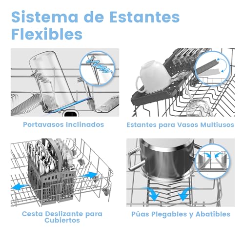 Thumbnail 6 de COMFEE' FD1435E-X Lavavajillas 60 cm con Apertura Automática y 14 Servicios