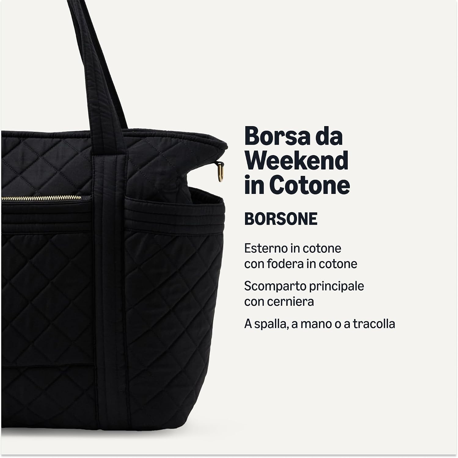 Thumbnail 1 de Amazon Essentials Borsa Tote da Viaggio in Cotone Trapuntato Donna