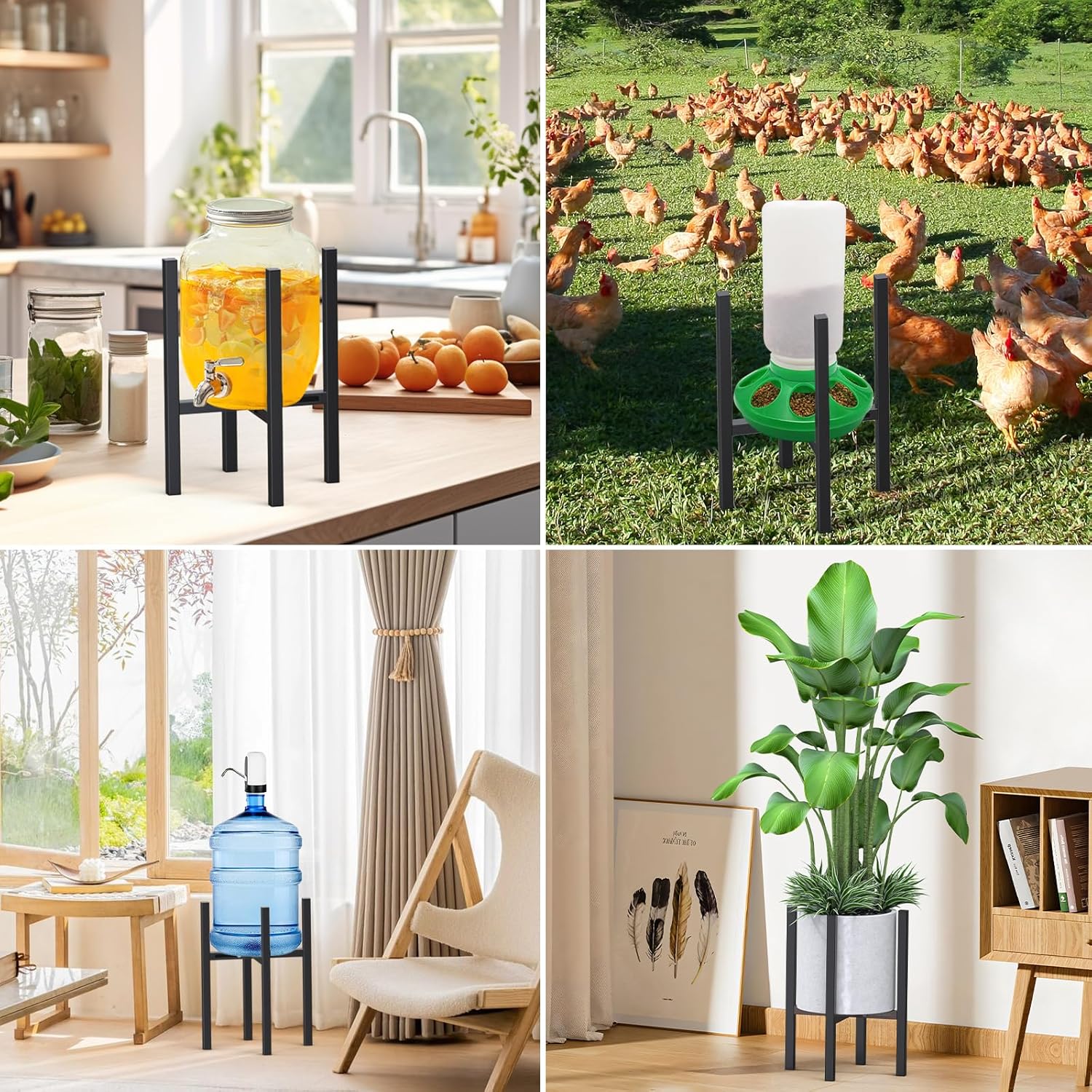 Thumbnail 1 de STLOVe Flower Stand: Adjustable Indoor Plant Shelf in Black Iron