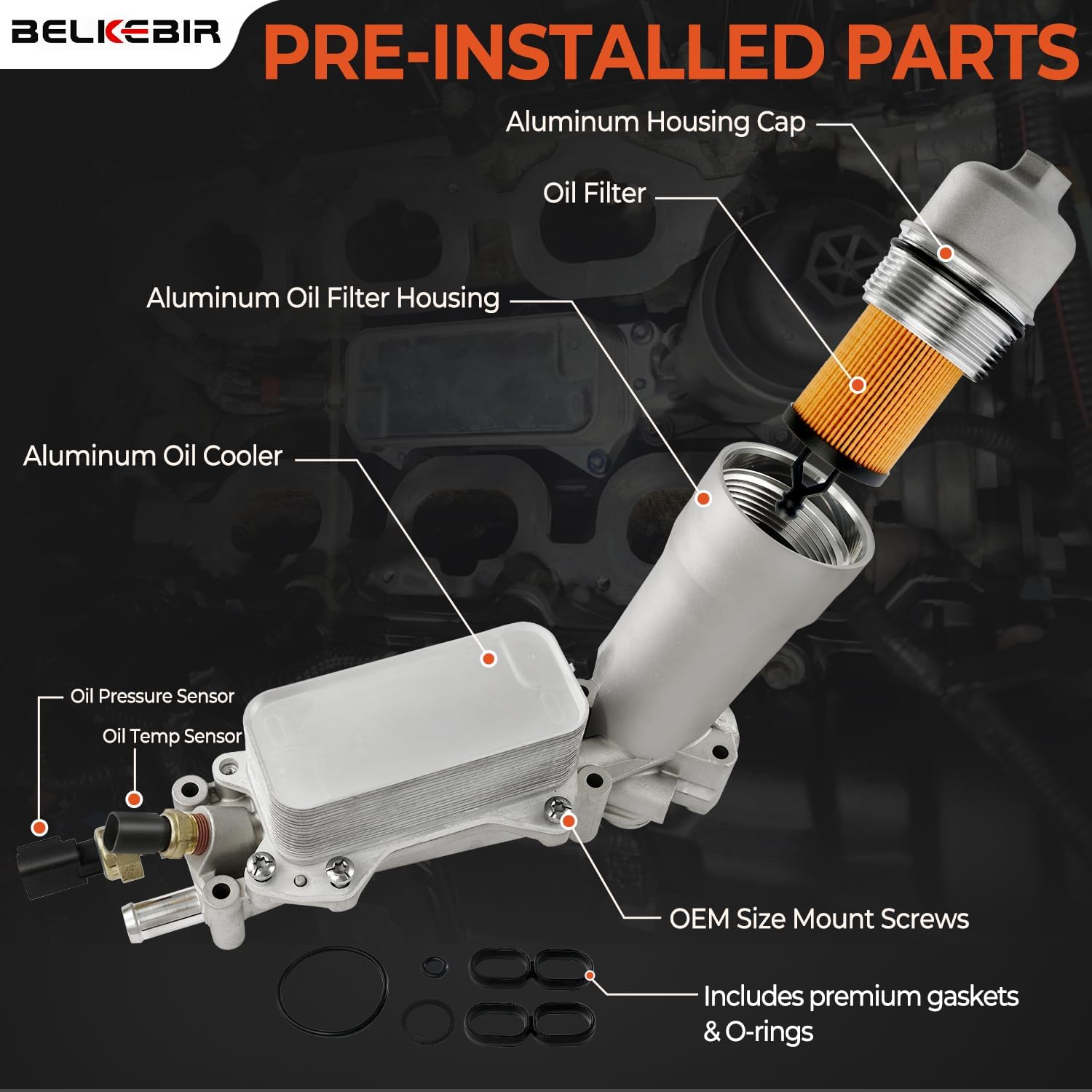Thumbnail 5 de 926-959 926-876 3.6L Aluminum Engine Oil Filter Housing Replacement for 2011–2016 Dodge/Chrysler/Jeep
