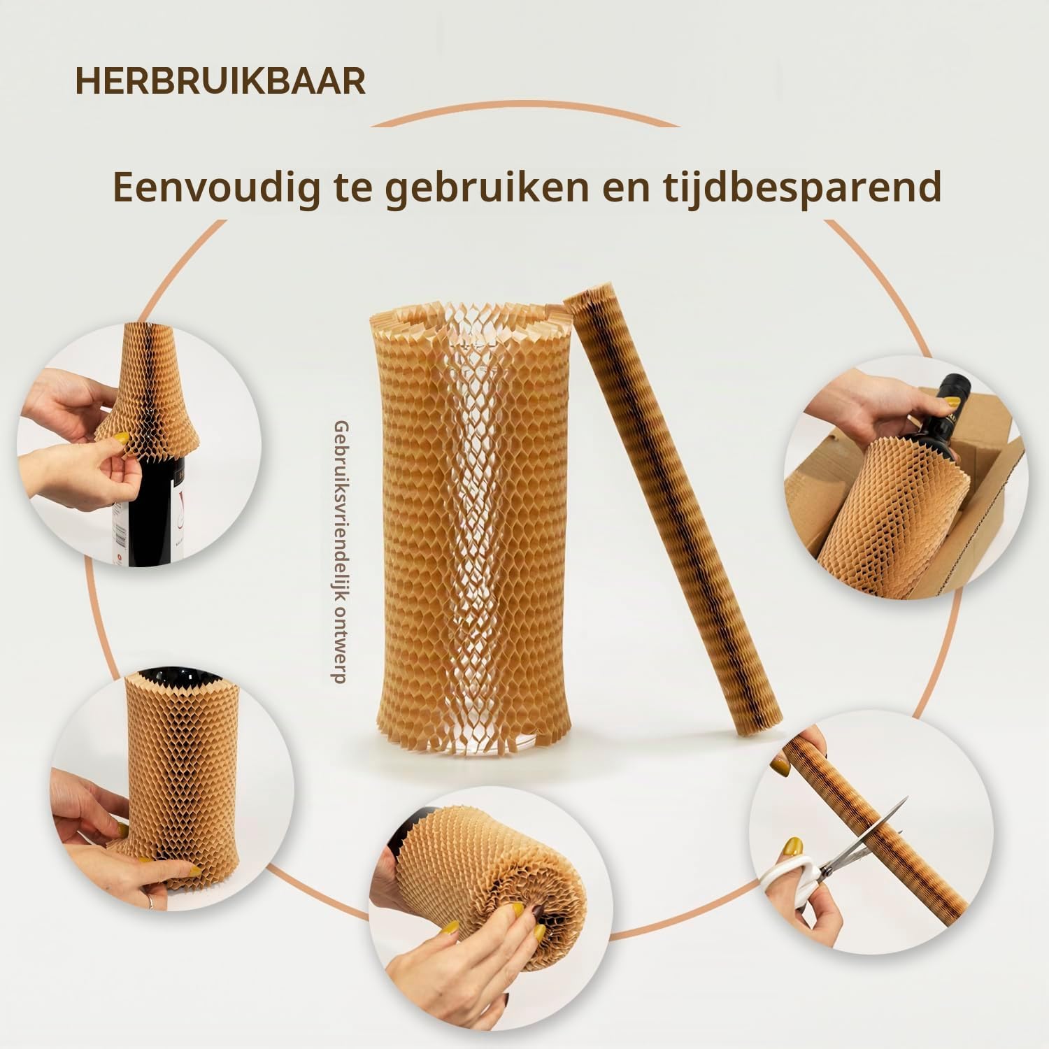 Detalle de SZSYumUnion Sleeve Case for Wine Bottle honingraat beschermhoezen, 22 cm, 12 stuks