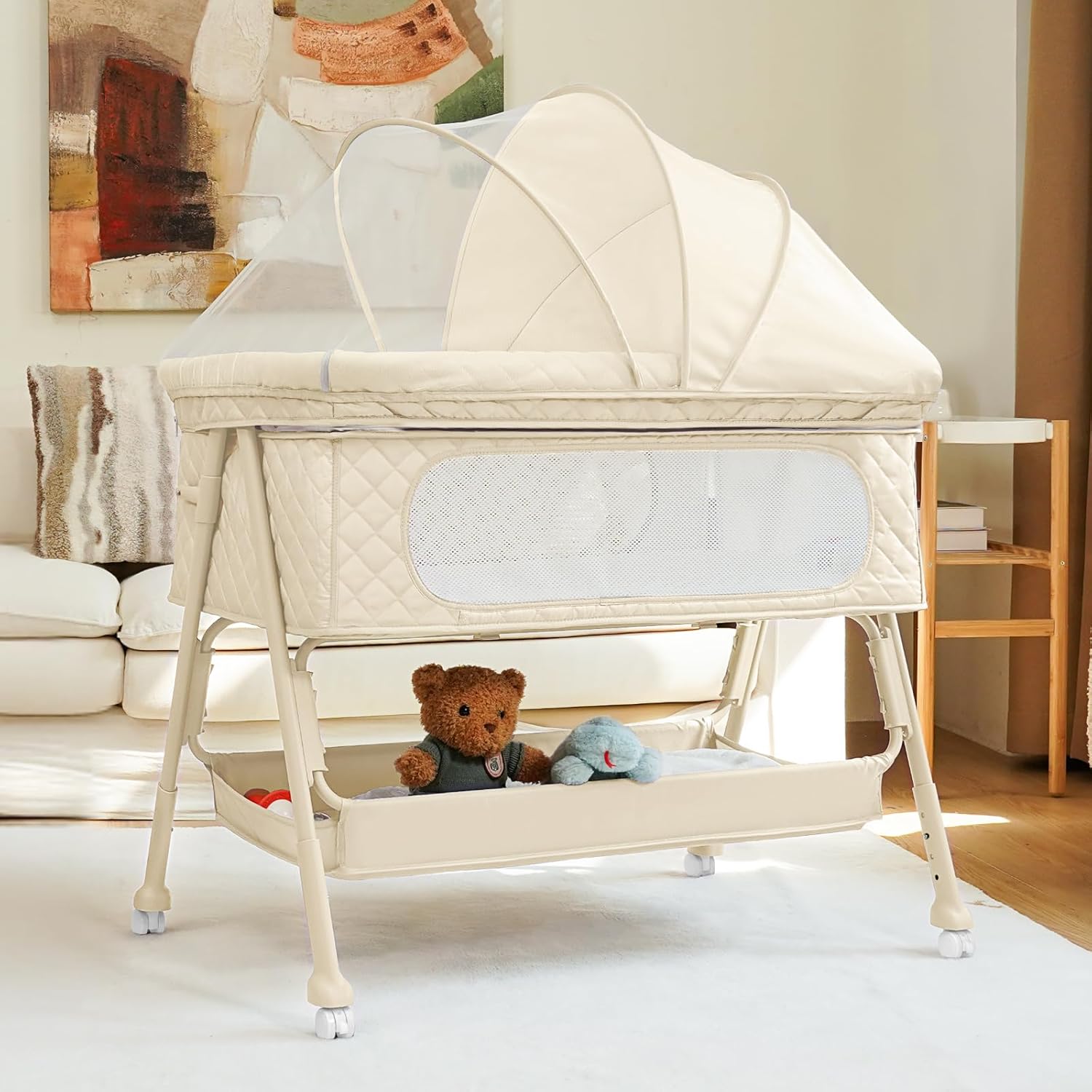 Thumbnail 6 de Kiniew Baby Crib 4-Height Adjustable Bassinet
